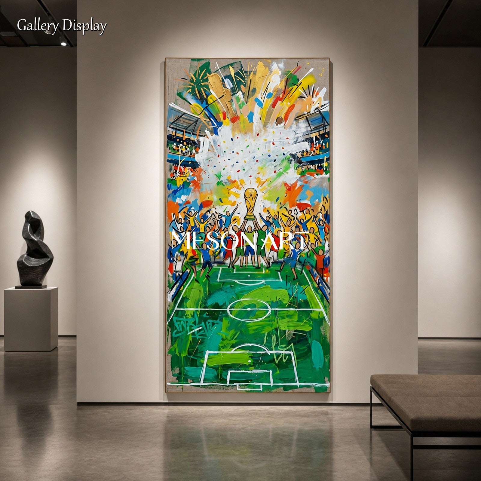 World Cup Graffiti Art For Living Room Gold Framed Sports Painting
