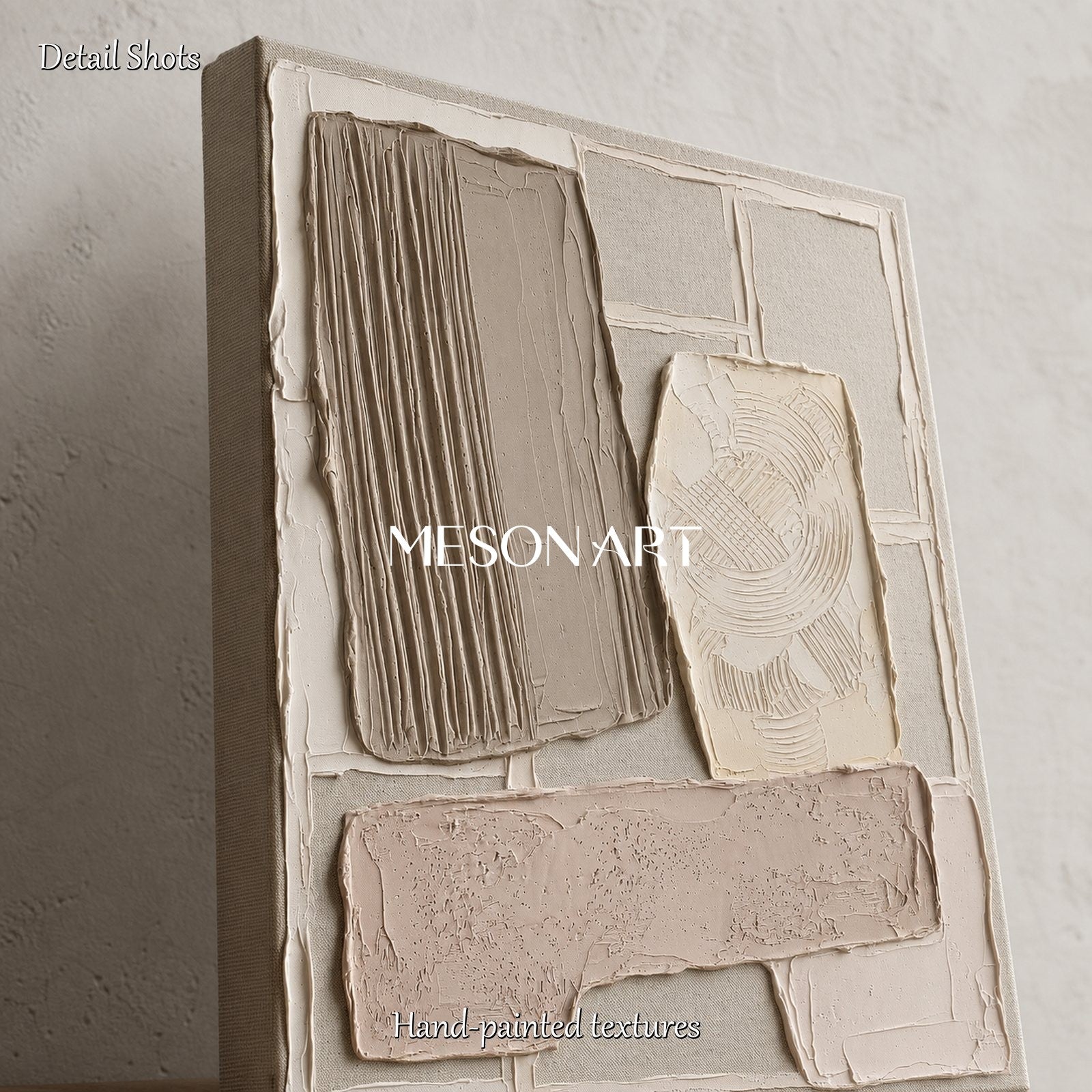 Minimalist Abstract Art With Plaster Texture For Modern Living Spaces