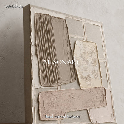 Minimalist Abstract Art With Plaster Texture For Modern Living Spaces