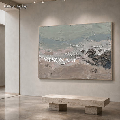 Gray And Brown Abstract Painting Large Rectangular Wall Art Original Artist By Mesonart