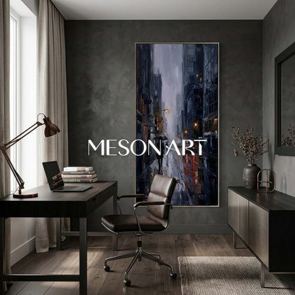 Abstract City Art Plaster Texture Painting For Industrial Loft Living Room Decor