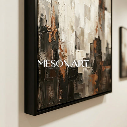 Abstract City Plaster Texture Art With Thick Impasto For Modern Living Room Decor