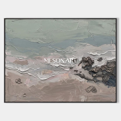 Gray And Brown Abstract Painting Large Rectangular Wall Art Original Artist By Mesonart