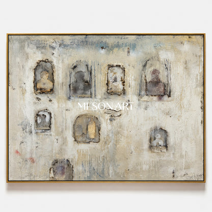 Neutral And Gray Abstract Painting Original Artist Hand Painted Mixed Media Textured Wall Art For Living Room By Mesonart