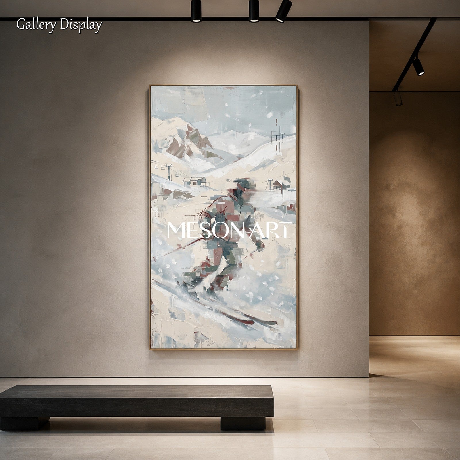 White And Gray Painting Contemporary Figurative Art Children At Play Panoramic Wall Decor For Living Room By Mesonart