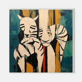 Funny Pop canvas art abstract animal textured wall painting living room decoration hand-painted