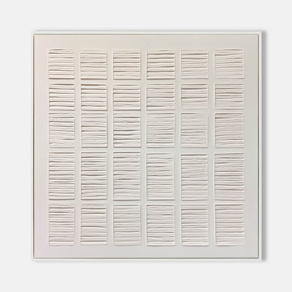 Original Hand-Painted White Minimalist  Wall Painting White Plaster Texture Wall For Living Room
