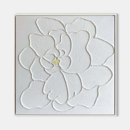White Flowers Plaster Art White Peony Flowers Paintings For Sale Plaster Painting On Canvas