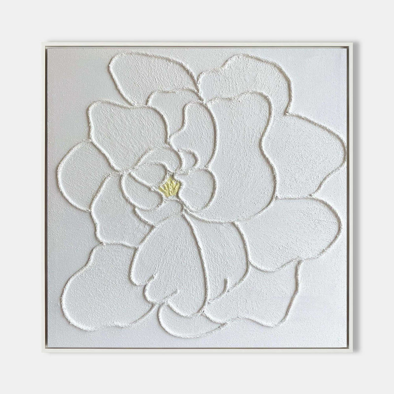 White Flowers Plaster Art White Peony Flowers Paintings For Sale Plaster Painting On Canvas