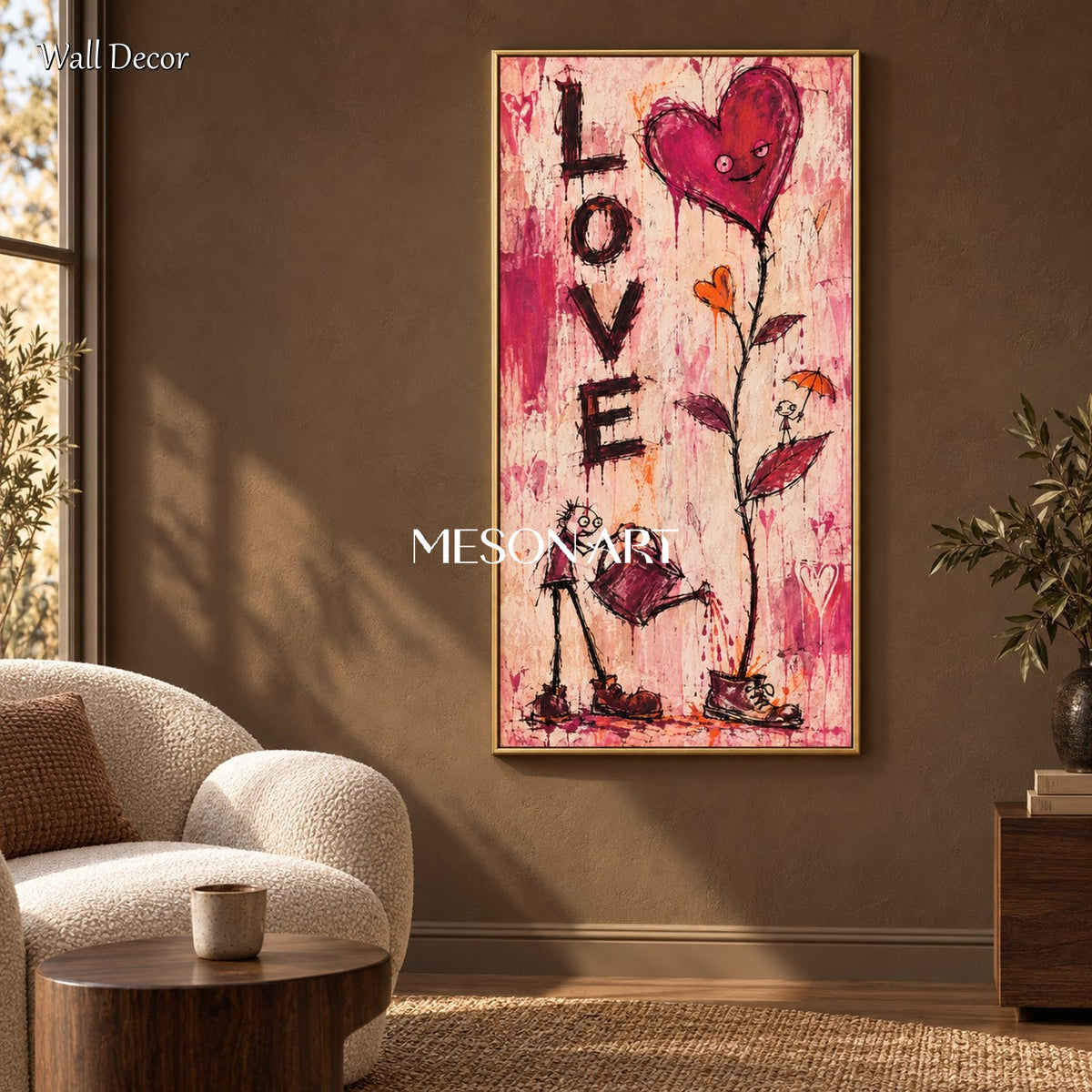 Pink And Red Abstract Street Art Painting Panoramic Wall Decor Original Artist Contemporary Urban By Mesonart