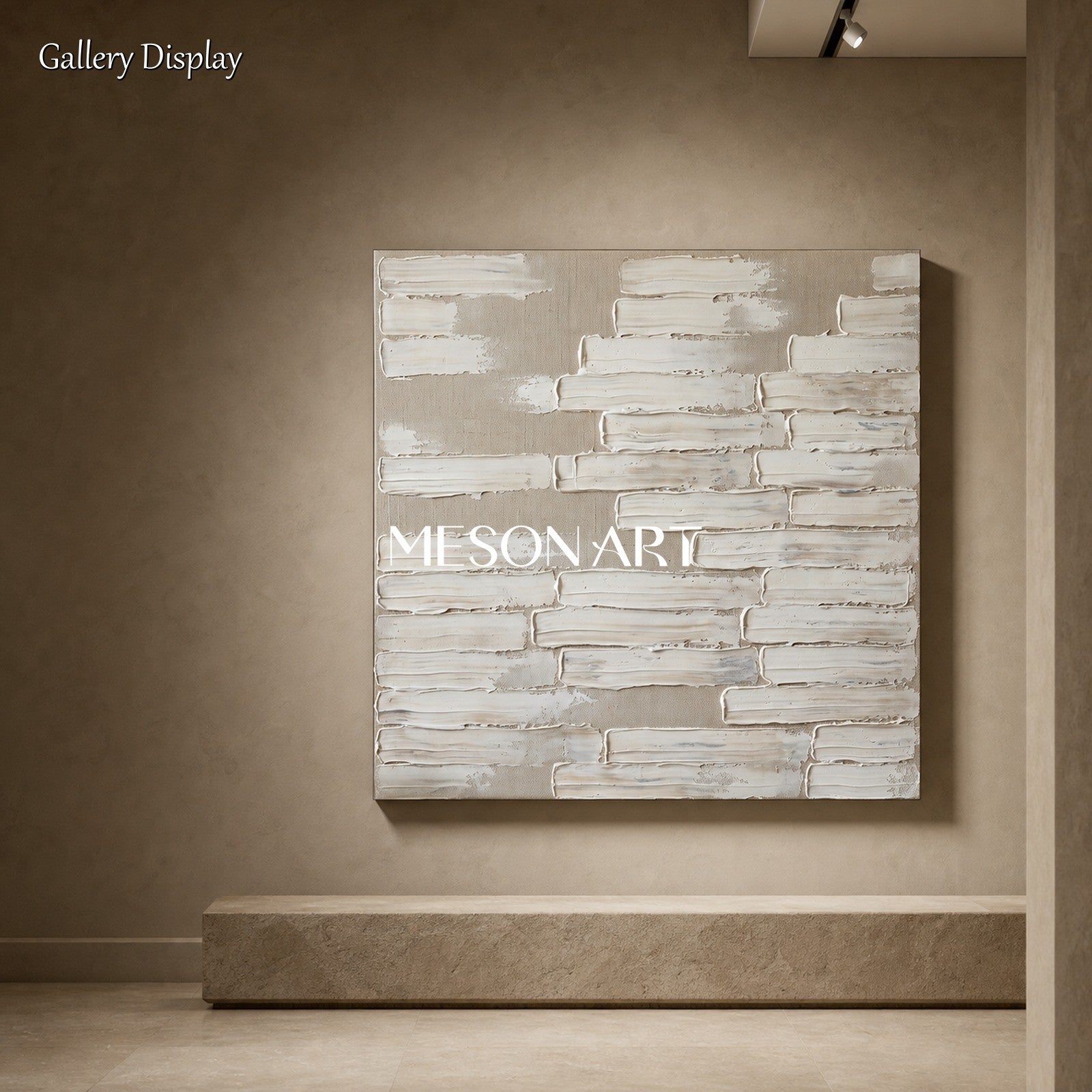Minimalist Abstract Wall Art With Textured Relief For Modern Living Room Decor