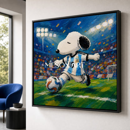 Snoopy Argentina Jersey Football Art For Kids Room Decor With Vibrant Colors
