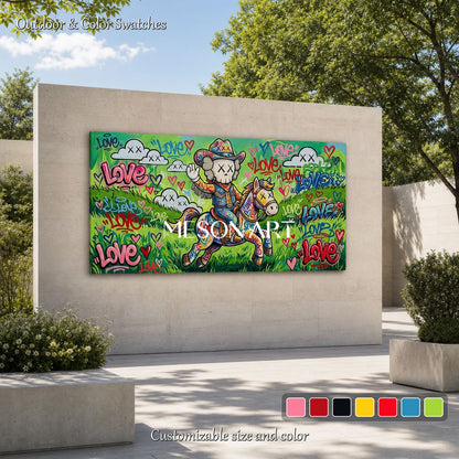 Vibrant Graffiti Art Painting With Love Theme For Modern Living Rooms And Kids Spaces