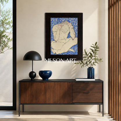 Blue And White Fine Art Statement Piece Rectangular Wall Decor For Living Room Original Artist By Mesonart