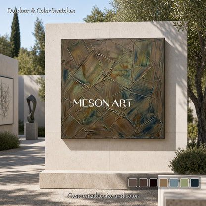 Green Abstract Wall Art With Rich Texture For Modern Living Room Decor