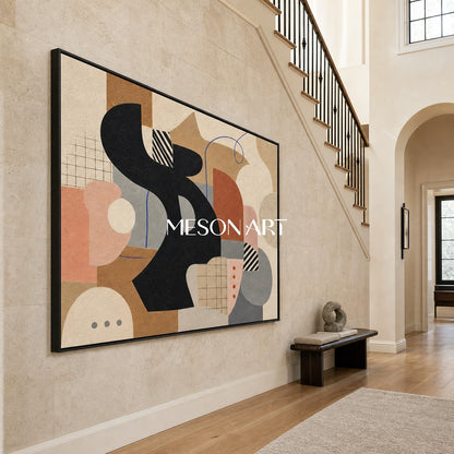 Mid-Century Modern Abstract Art With Organic Shapes For Living Room Decor