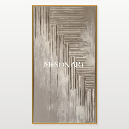 Gray Textured Wall Art Large Abstract Original Artist Hand Painted Panoramic By Mesonart