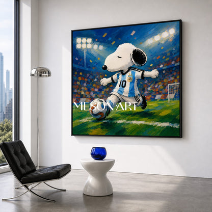 Snoopy Argentina Jersey Football Art For Kids Room Decor With Vibrant Colors