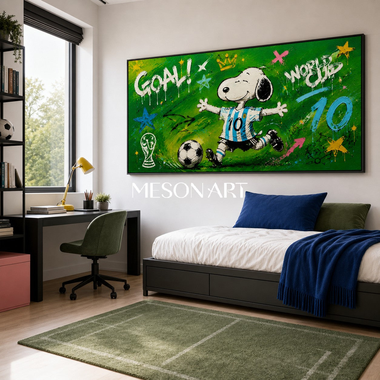 Snoopy World Cup Graffiti Art For Kids Room And Living Space Decor