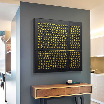 Black and Gold Abstract Canvas Wall Art Black and Gold Texture Painting Black and Gold Minimalist Art for Sale