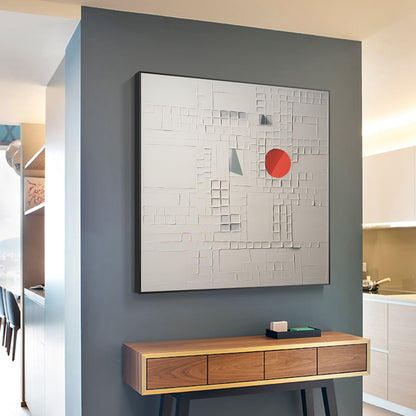 White Plaster Art White Minimalist Wall Painting White Abstract Texture Painting White Art on Canvas