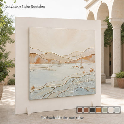 Minimalist Coastal Art With Gold Accents For Modern Living Spaces