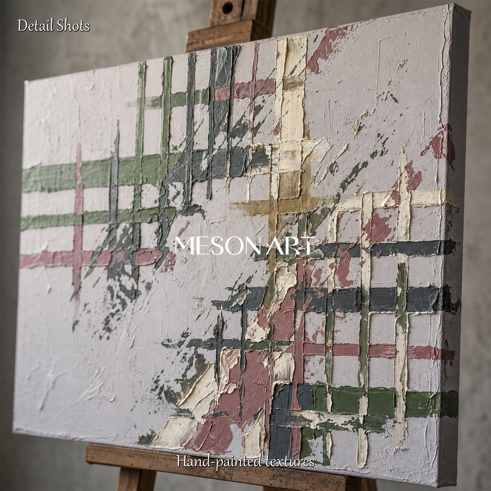 Minimalist Geometric Abstract Art With Textured Relief For Modern Living Room Decor