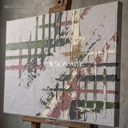 Minimalist Geometric Abstract Art With Textured Relief For Modern Living Room Decor
