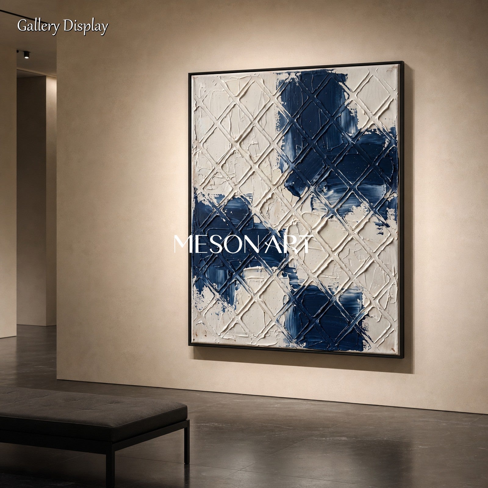Minimalist Geometric Abstract Art With Textured Relief For Modern Living Spaces