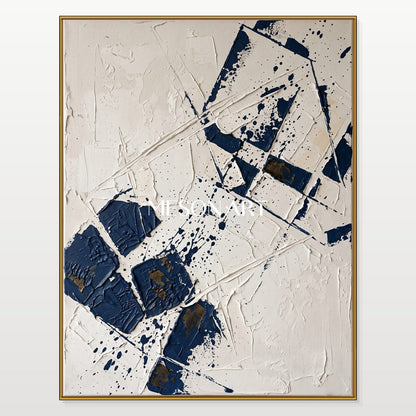 Minimalist Abstract Art With Textured Relief For Modern Living Room Decor