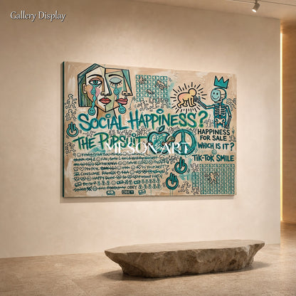 Modern Pop Art Painting With Social Commentary For Living Room Decor