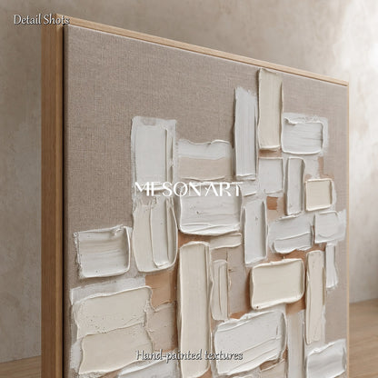 Minimalist Abstract Painting With Textured Relief For Modern Home Decor