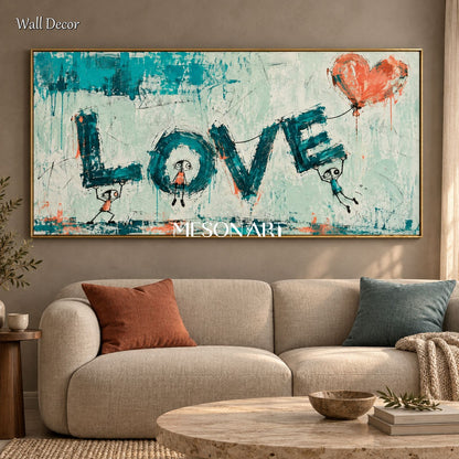 Blue And Orange Abstract Pop Art Painting Original Artist Hand Painted Street Wall Decor For Living Room By Mesonart