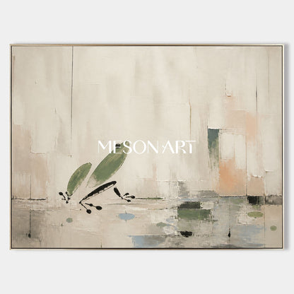 Minimalist Frog Abstract Painting On Linen Canvas For Modern Living Room And Bedroom Decor