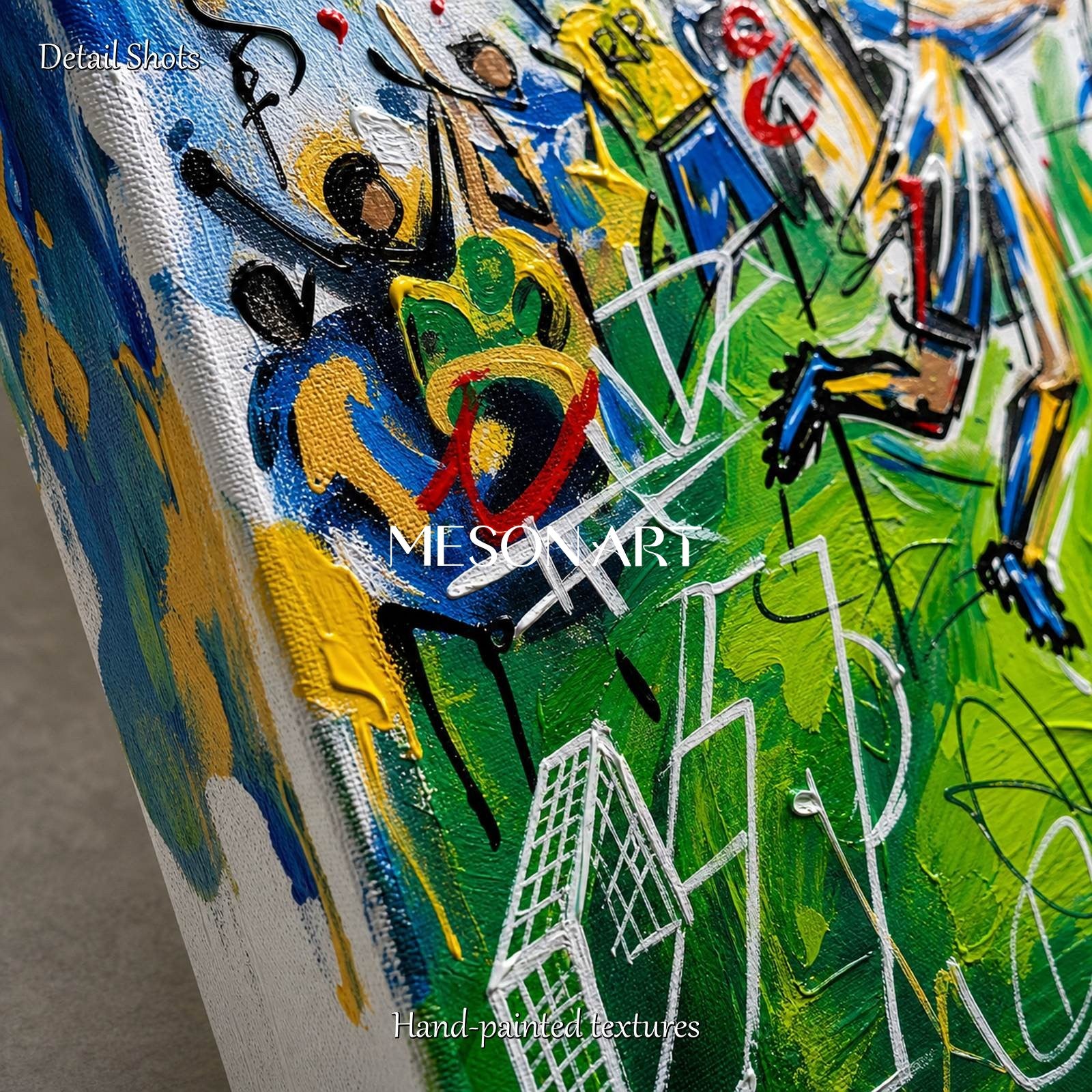 Original World Cup Painting Vibrant Sports Art For Living Room