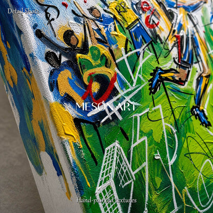 Original World Cup Painting Vibrant Sports Art For Living Room