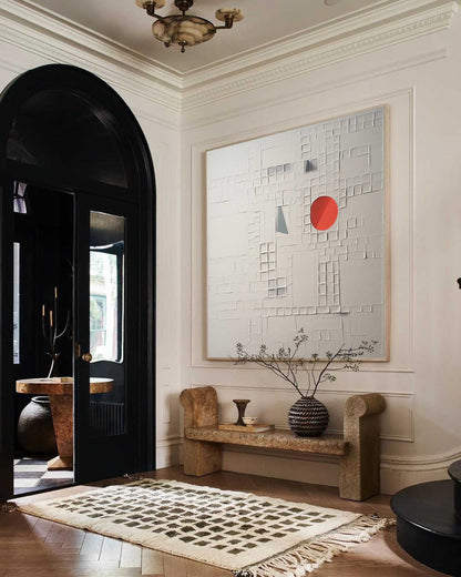 White Plaster Art White Minimalist Wall Painting White Abstract Texture Painting White Art on Canvas