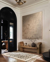 Large Beige and Brown Canvas Wall Art Wabi-Sabi Interior Design Beige Minimalist Texture Painting