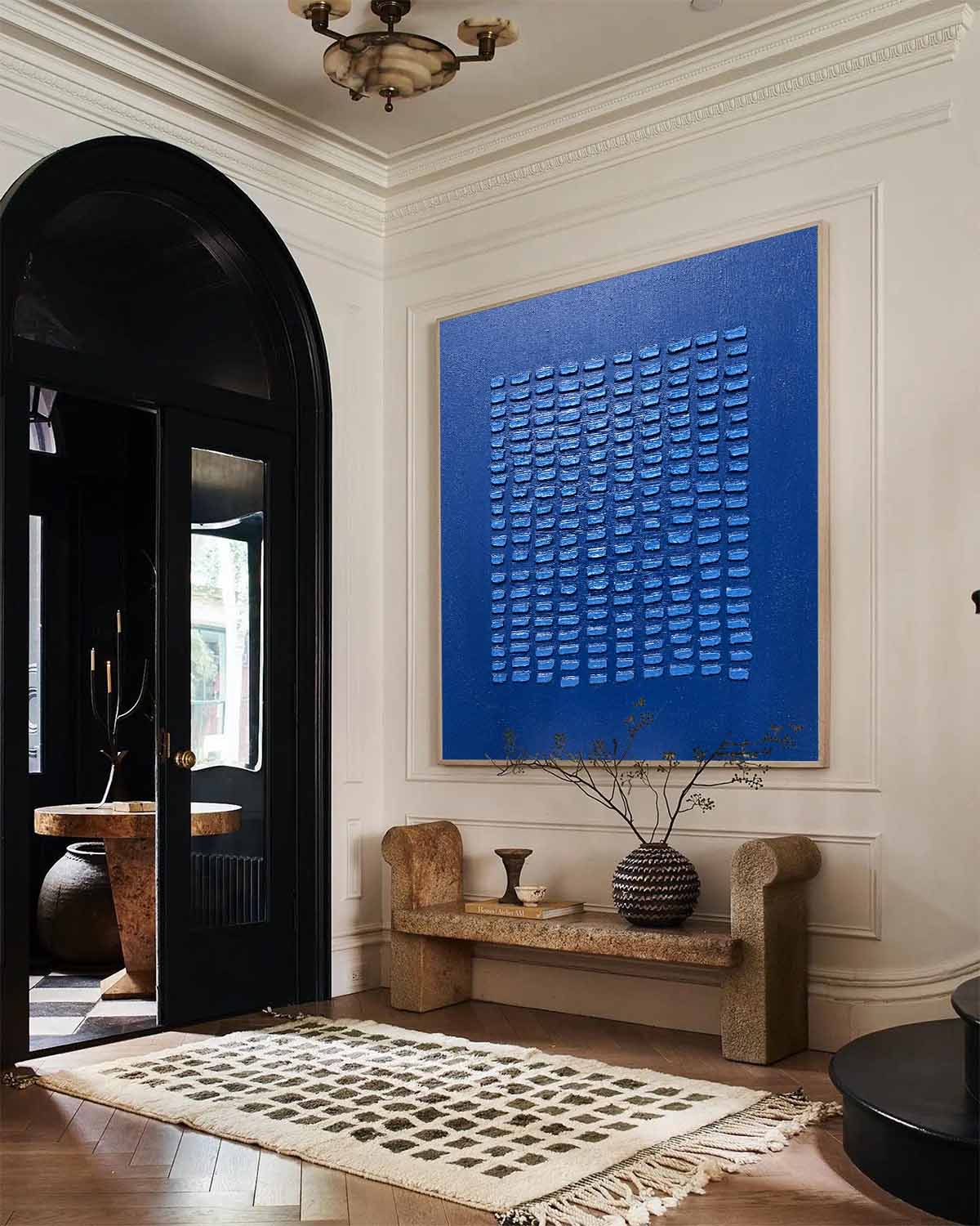 Large Blue 3D Texture Painting Blue Minimalist Wall Art Blue Abstract Canvas Art Blue Oil Painting