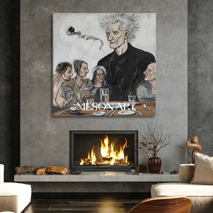 Modern Expressionist Portrait Art Handmade Painting Living Room Canvas