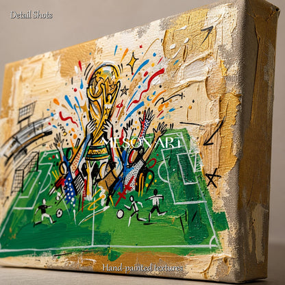 Champion Trophy Graffiti Art For Modern Living Room And Game Room Wall Decor