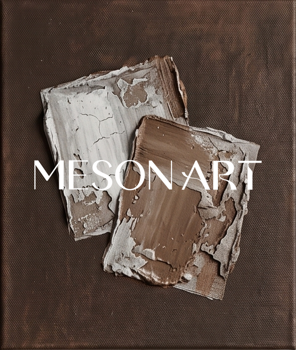 Brown Minimalist Triptych Wall Art With Textured Relief For Contemporary Living Room Decor