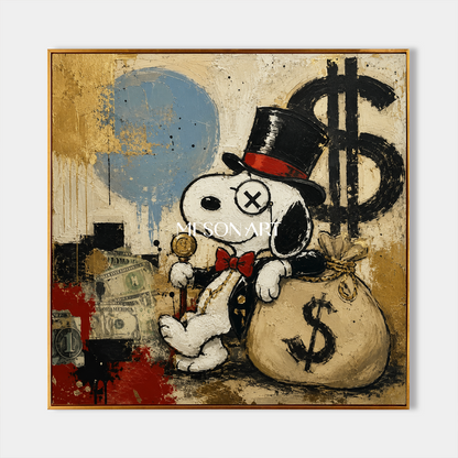 Luxury Graffiti Pop Art Painting With Gold Accents For Modern Living Room Decor