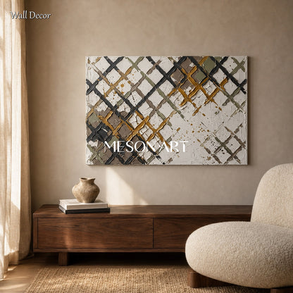 Minimalist Abstract Art With Textured Relief For Modern Living Room Decor