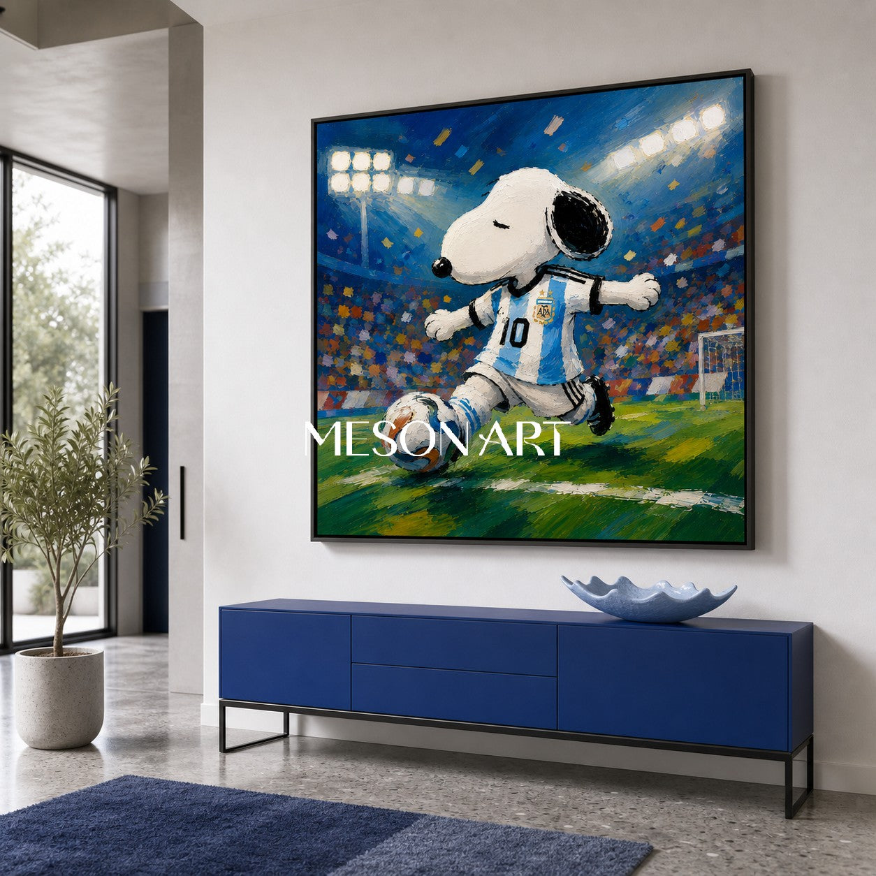 Snoopy Argentina Jersey Football Art For Kids Room Decor With Vibrant Colors