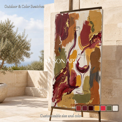 Red And Gold Figurative Painting Contemporary French Bistro Original Art By Mesonart