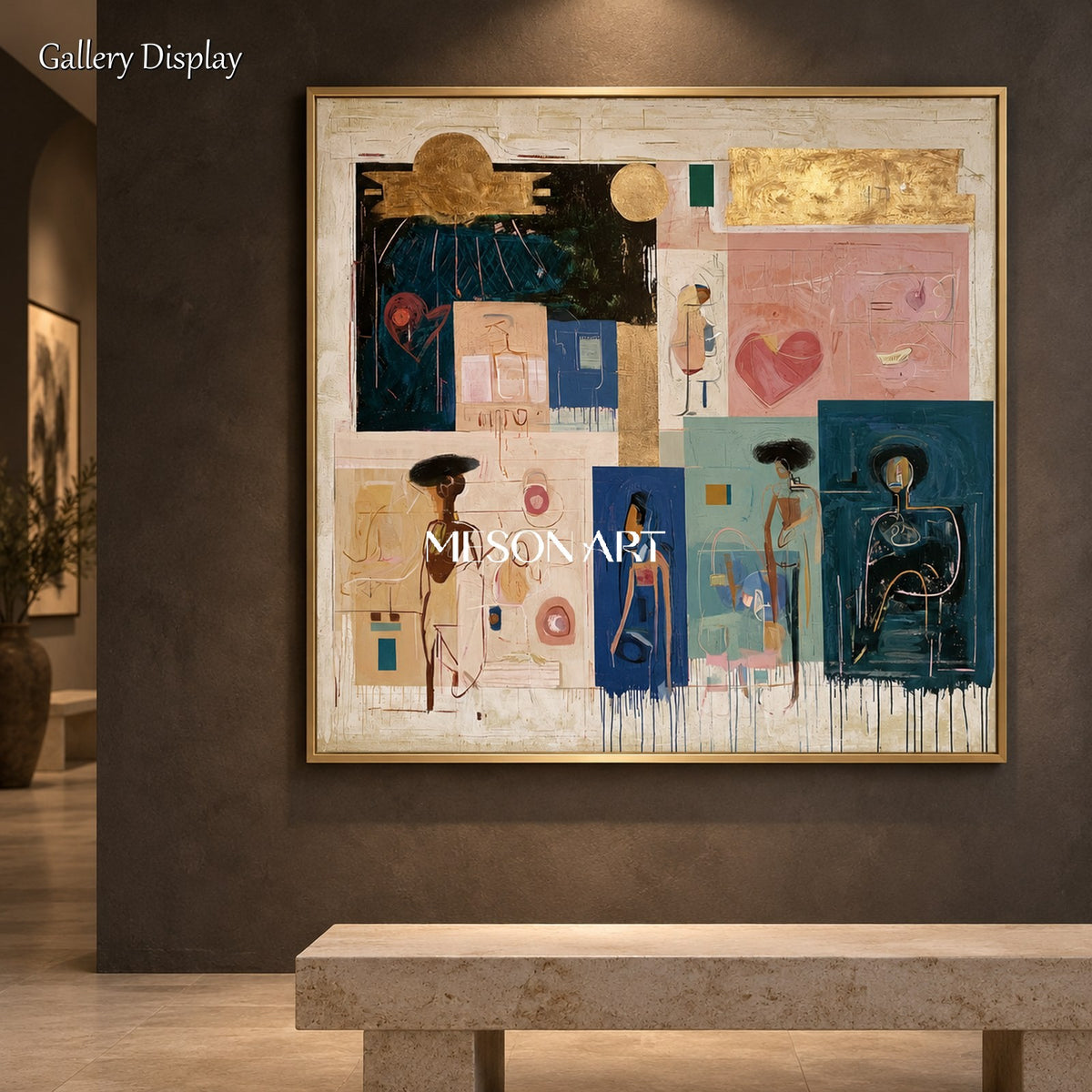 Colorful Abstract Painting Large Modern Contemporary Square Wall Art Original Artist By Mesonart