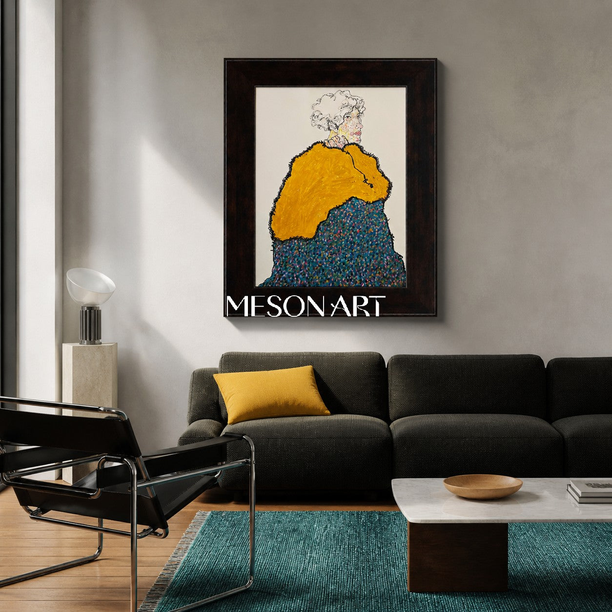 Gold And Black Contemporary Painting Original Artist Hand Painted Rectangular Wall Art By Mesonart