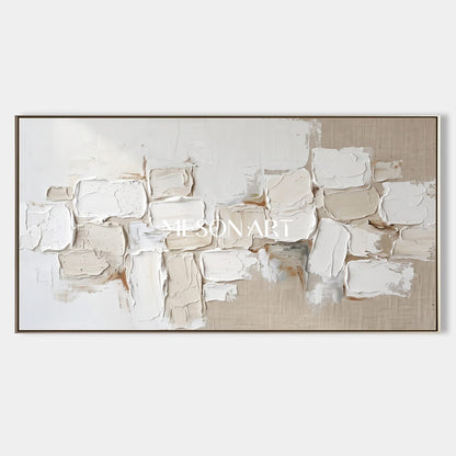 Minimalist Abstract Painting With Textured Relief For Modern Living Room Decor