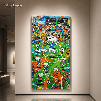 Large Snoopy World Cup Graffiti Painting For Kids Room Decor